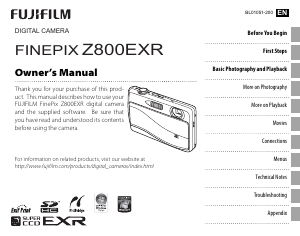 Manual Fujifilm FinePix Z800EXR Digital Camera