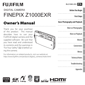 Manual Fujifilm FinePix Z1010EXR Digital Camera