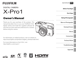 Manual Fujifilm X-Pro1 Digital Camera