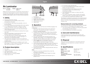 Bruksanvisning Exibel L402-A Lamineringsmaskin