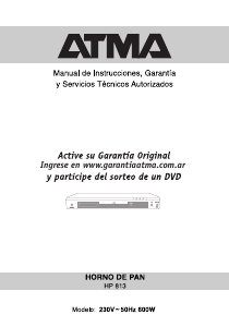 Manual de uso Atma HP 813 Máquina de hacer pan