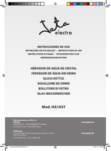 Manual de uso Jata HA1037 Hervidor