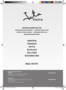 Manual de uso Jata HA701 Hervidor