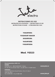 Manual de uso Jata YG523 Yogurtera