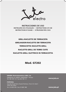 Manual Jata GT202 Grelhador raclette