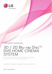Bruksanvisning LG HX806PE Hembiopaket