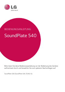 Bedienungsanleitung LG SoundPlate 540 Lautsprecher