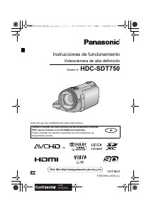 Manual de uso Panasonic HDC-SDT750EG Videocámara