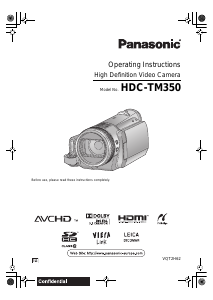 Manual Panasonic HDC-TM350 Camcorder