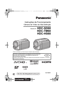 Manual Panasonic HDC-TM60 Câmara de vídeo