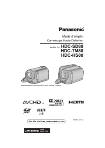 Mode d’emploi Panasonic HDC-TM80EF Caméscope