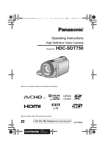 Manual Panasonic HDC-SDT750EB Camcorder