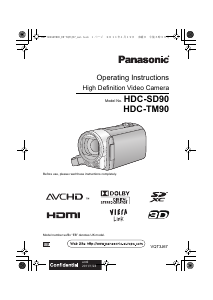 Handleiding Panasonic HDC-TM90EB Camcorder