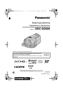 Brugsanvisning Panasonic HDC-SD600EC Videokamera