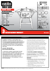 Manual Ozito TBS-2000 Table Saw