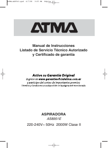 Manual de uso Atma AS8951E Aspirador