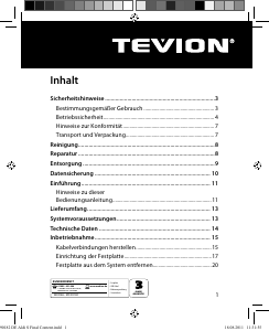 Bedienungsanleitung Tevion P82723 (MD 90182) Festplatte