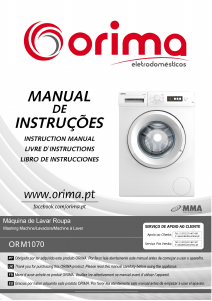 Manual Orima ORM 1070 W Máquina de lavar roupa