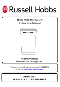 Manual Russell Hobbs RHSLDW4B-M Dishwasher