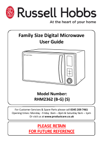 Manual Russell Hobbs RHM2362B-G Microwave