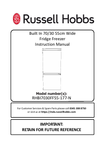Handleiding Russell Hobbs RHBI7030FF55-177-N Koel-vries combinatie