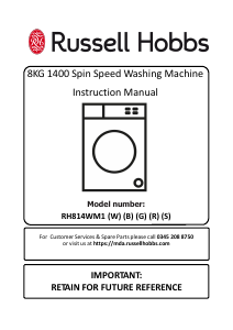 Manual Russell Hobbs RH814WM1W Washing Machine