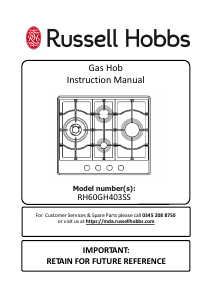 Manual Russell Hobbs RH60GH403SS Hob