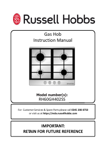 Manual Russell Hobbs RH60GH402SS Hob
