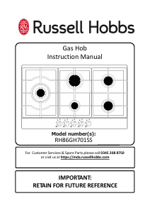 Handleiding Russell Hobbs RH86GH701SS Kookplaat