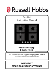 Handleiding Russell Hobbs RH60GH402B Kookplaat