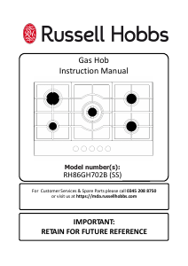 Handleiding Russell Hobbs RH86GH702B Kookplaat