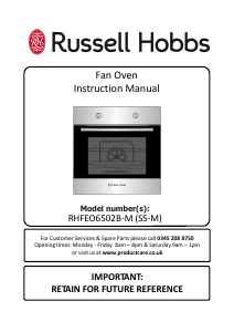 Manual Russell Hobbs RHFEO6502SS-M Oven