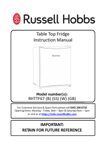 Handleiding Russell Hobbs RHTTF67B Koelkast