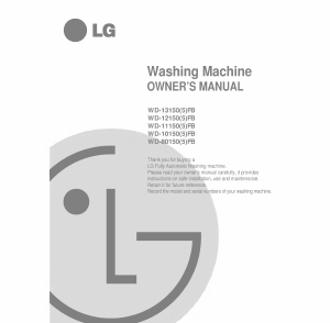 Manual LG WD-10150FB Washing Machine