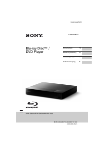 Mode d’emploi Sony BDP-S1500 Lecteur de blu-ray