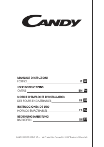Manual Candy FCSK63X/E Oven