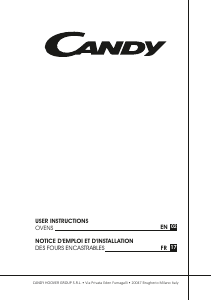 Mode d’emploi Candy FCDP6744-1/E Four