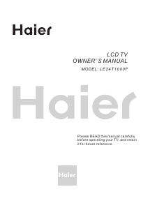 Manual Haier LE24T1000F LED Television