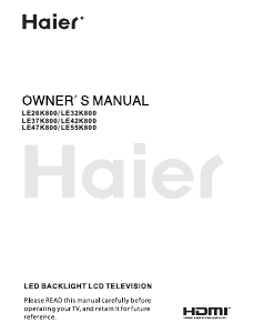 Manual Haier LE26K800 LED Television
