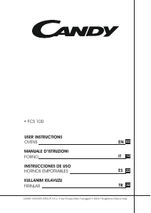Manuale Candy FCS100 W/E Forno