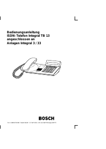 Bedienungsanleitung Bosch TB 13 Telefon