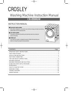 Manual Crosley CB-8500GW Washing Machine