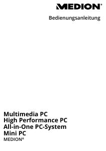 Bedienungsanleitung Medion Erazer X67015 (MD 34050) Desktop