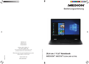 Bedienungsanleitung Medion Akoya E2294 (MD 62700) Notebook