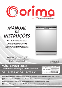 Manual Orima OR 12-752 X Dishwasher