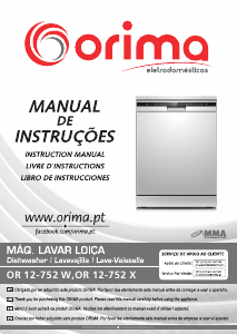 Manual Orima OR 12-752 W Dishwasher