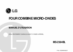Mode d’emploi LG MS-2384BL Micro-onde