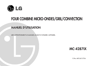 Mode d’emploi LG MC9287UR Micro-onde