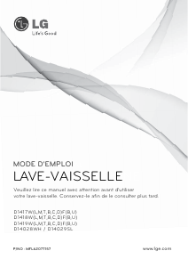 Mode d’emploi LG D14028WH Lave-vaisselle