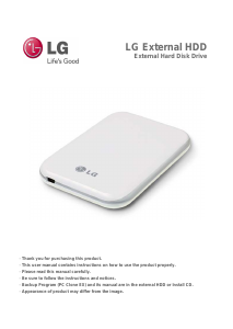 Manual LG HXF1P50FB Hard Disk Drive